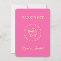 Voyage thème Baby shower rose Passeport