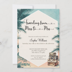 Invitation Voyager de Miss à Mme douche tropicale nuptiale