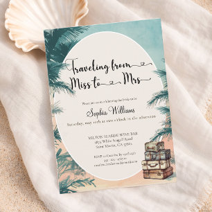 Invitation Voyager de Miss à Mme douche tropicale nuptiale