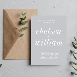 Invitation Vrai Simplicité 2 Gris Sterling Mariage minimalist
