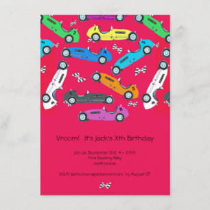 Invitation Vroom ! Voiture vintage Anniversaire Fête Invitati