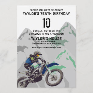 Invitation VTT Aventure VTT fête d'anniversaire personnalisée