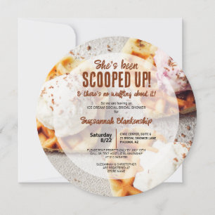 Invitation Waffle en forme de coeur glace Scooped Crème ronde