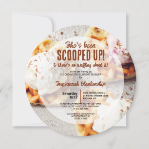 Invitation Waffle en forme de coeur glace Scooped Crème ronde