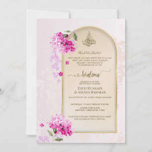 Invitation Walima de luxe Hydrangée aquarelle