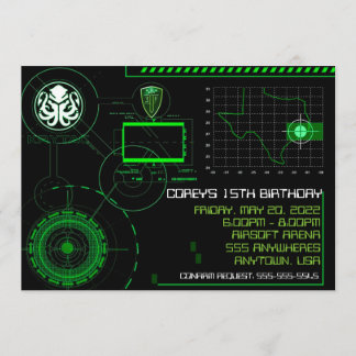 Invitation War Military Airsoft 5x7