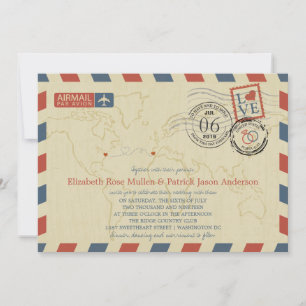 Invitation Washington DC / Portugal Airmail  Mariage