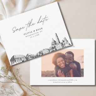 Invitation Washington DC Wedding Save the Date Modern