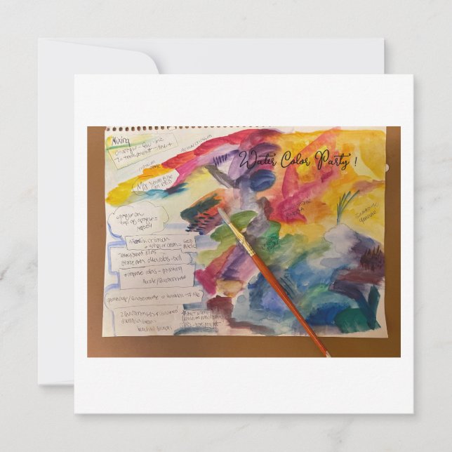 Invitation Water Color Mixing Postcard (Devant)