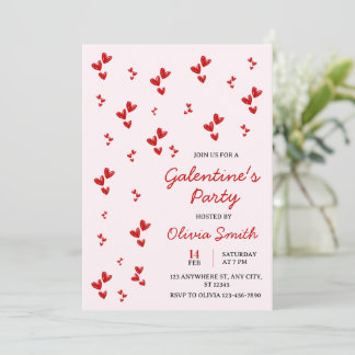 INVITATION WATERCOLOR  BALLOONS GALENTINES DAY PARTY  INVITAT