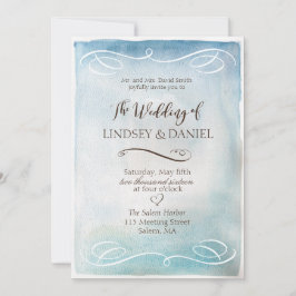 Invitation Watercolor Blue Sea ou Sky