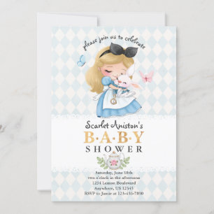 Invitation Watercolor Blue Wonderland Girl Baby shower