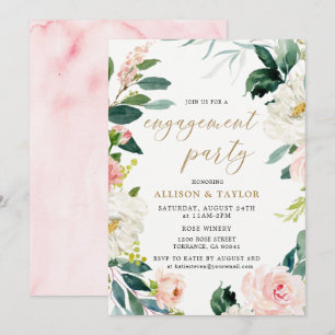 Invitation Watercolor Blush Russe Engagement Party