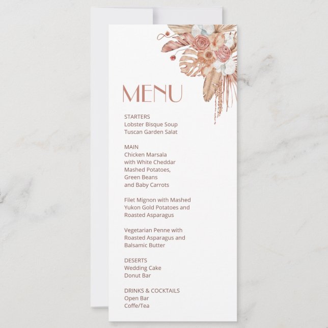 Invitation Watercolor Boho Floral    (Devant)