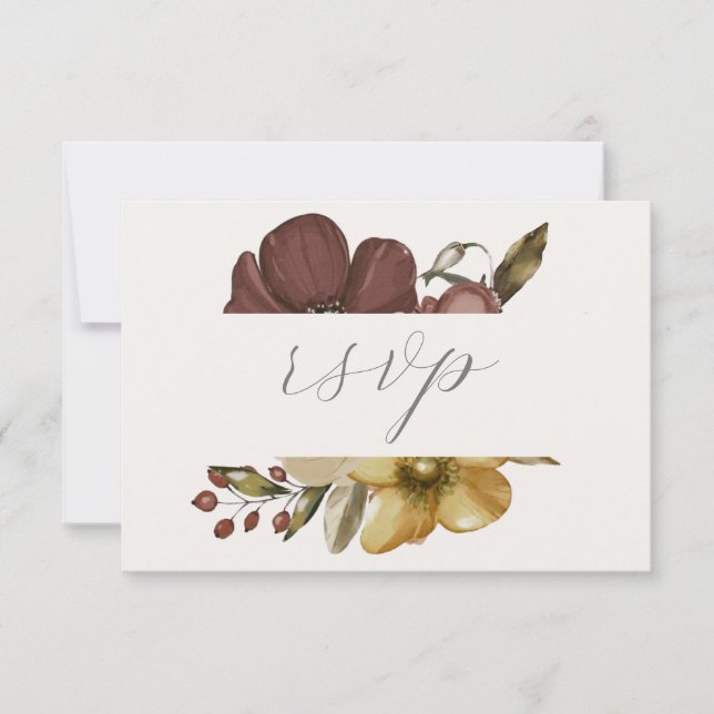 Invitation Watercolor Boho Neutral Wedding RSVP (Devant)