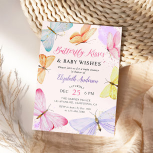 Invitation Watercolor Butterfly Baby Girl Baby shower