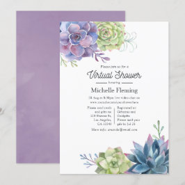 Invitation Watercolor Cactus Succuls Baby shower virtuel
