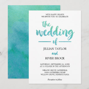 Invitation Watercolor Calligraphie Destination Beach Wedding