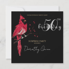 Invitation Watercolor Cardinal Surprise fête d'anniversaire