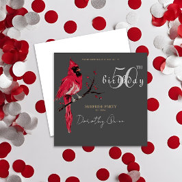 Invitation Watercolor Cardinal Surprise fête d'anniversaire