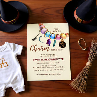 Invitation Watercolor Charm Bracelet Pagan Babyshower