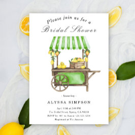 Invitation Watercolor Citrus Lemon Cart Bridal Shower