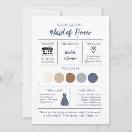 Invitation Watercolor Coastal Bridesmaid Information Card