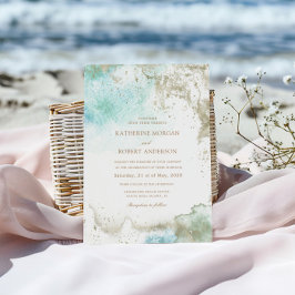 Invitation Watercolor Coastal Budget Photo Mariage