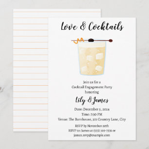 Invitation Watercolor Cocktail Engagement Party