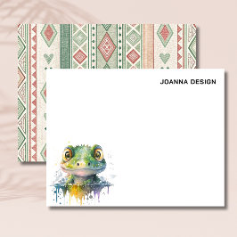 Invitation Watercolor Crocodile Elegant Stationery Note Card