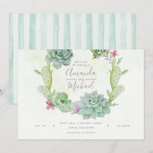 Invitation Watercolor Desert Cactus Mariage Succulent