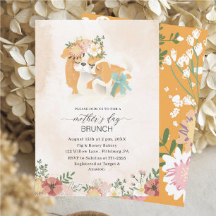 Invitation Watercolor Elegant Mother est brunch de la Fête Ba