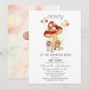 Invitation Watercolor Elegant Woodland Party Baby shower