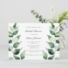 Invitation Watercolor Eucalyptus Bridal Shower | White