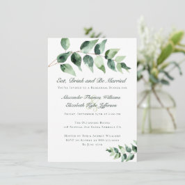 Invitation Watercolor Eucalyptus Rehearsal Dinner | White