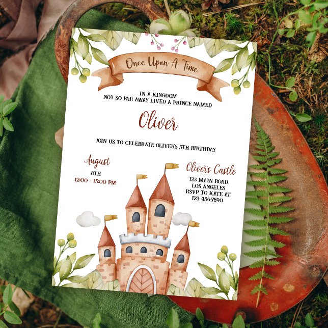 Invitation Watercolor Fairytale Castle Anniversaire de enfant (Créateur téléchargé)