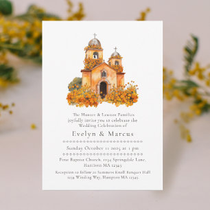 Invitation Watercolor Fall Cristian Chapel Mariage