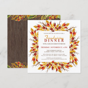 Invitation Watercolor Fall Floral Friendsgiving Dîner