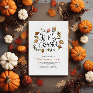 Invitation Watercolor Fall quitte Thanksgiving Dîner