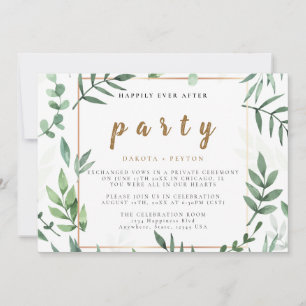 Invitation Watercolor Feuilles 10b Mariage Elopement Party