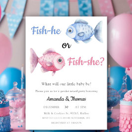Invitation Watercolor Fishing Gender Reveal