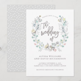 Invitation Watercolor Floral Botanique Wreath | MARIAGE