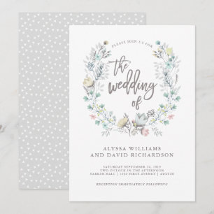 Invitation Watercolor Floral Botanique Wreath   MARIAGE
