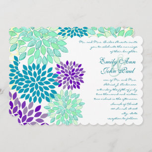 Invitation Watercolor Floral Chrysanthemum Mariage Invite