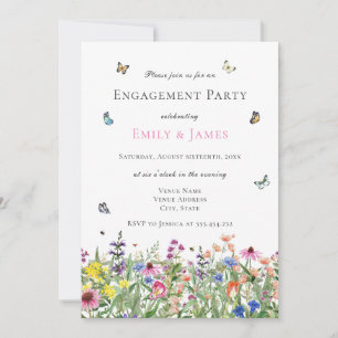 Invitation Watercolor Floral Engagement Party