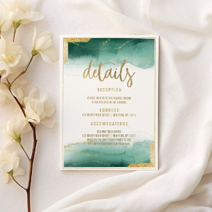 Invitation Watercolor forest green gold parties scintillant D