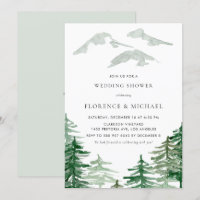 Watercolor Forest Winter Wedding shower Woodland