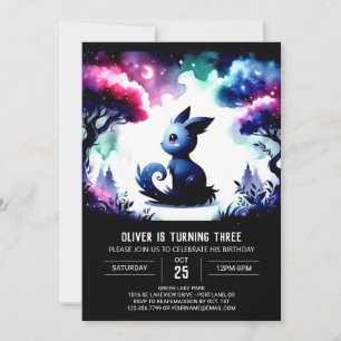 Invitation Watercolor Fun Chat Anniversaire