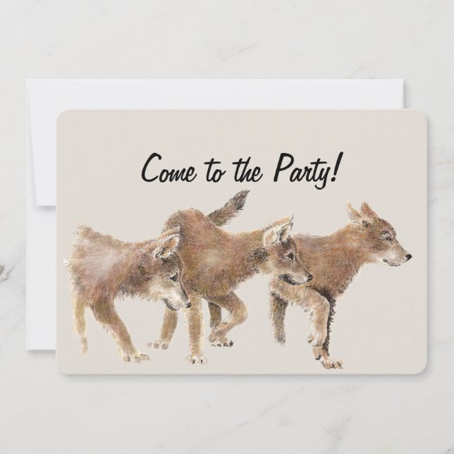 Invitation Watercolor Fun Cheval Anniversaire Personnalisé In (Devant)