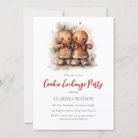 Watercolor Gingerbread Cookie Exchange Party